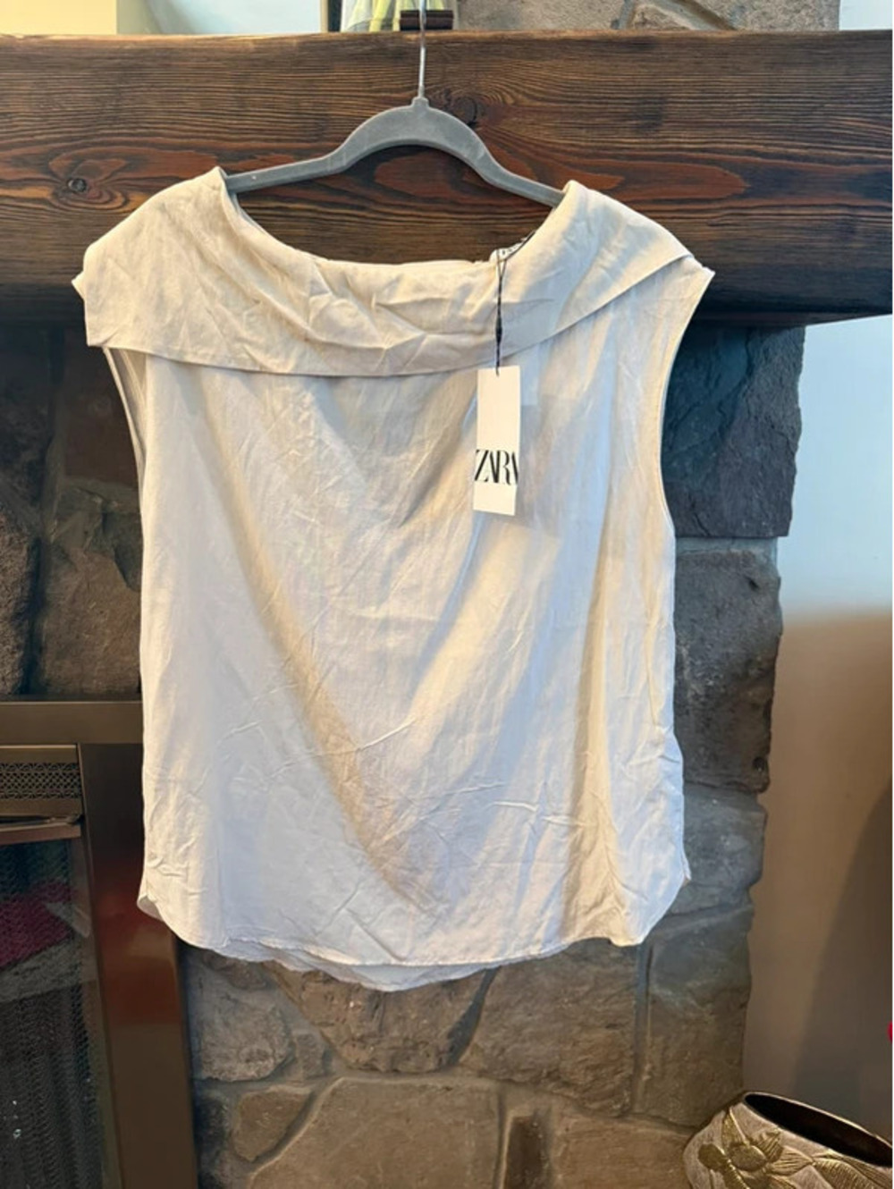 Zara Women’s Asymmetrical Cowl Neck Blouse